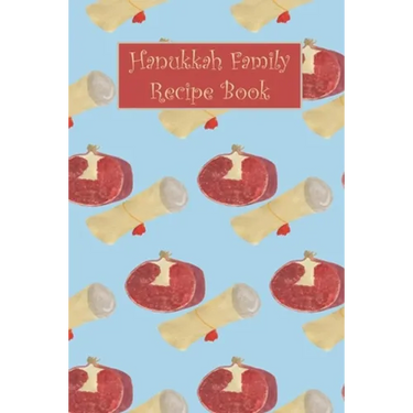 Hanukkah Family Recipe Book: Simple Blue Pomegranates Personal Write-In Cookbook