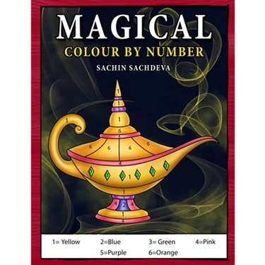 Magical Colour by Number: Magical elements composed of enchanting lamps, magical books, wands, brooms, wizard hat coloring book for Kids Ages 4-8