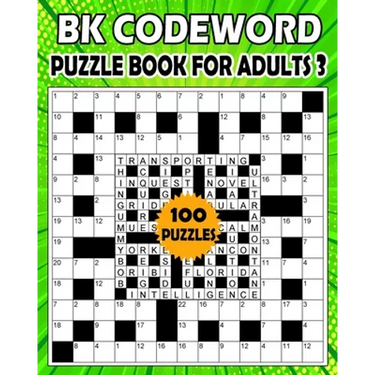 BK Codeword puzzle book for adults 3: codebreaker puzzle book for adults & seniors - 100 Puzzle from (BK Bouchama)