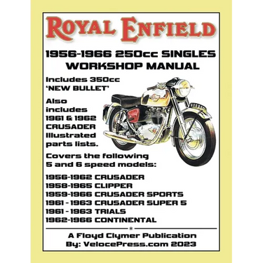 ROYAL ENFIELD 1956-1966 250cc CRUSADER SERIES & 350cc 'NEW BULLET' FACTORY WORKSHOP MANUAL & PARTS MANUAL
