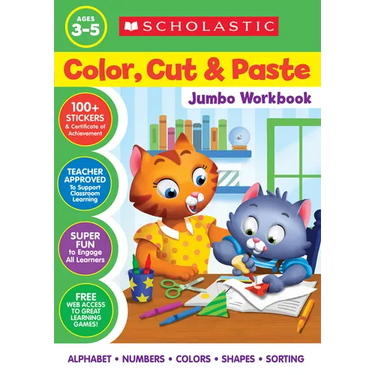 Color, Cut & Paste Jumbo Workbook