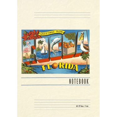 Vintage Lined Notebook Greetings from Cocoa, Florida