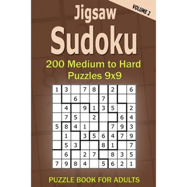 Jigsaw Sudoku Puzzle Book for Adults: 200 Medium to Hard Puzzles 9x9 (Volume 2)