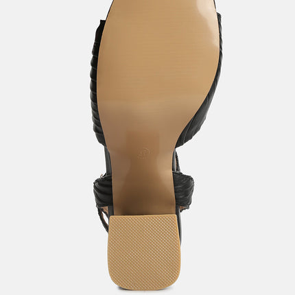 nicholas pleated strap block heel sandals by London Rag