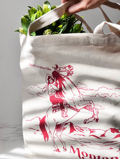 There's No Place Like Montana Canvas Tote by The Coin Laundry Print Shop