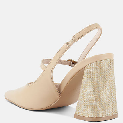 nougat flared heel party sandals by London Rag