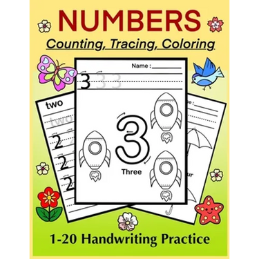 NUMBERS - Counting, Tracing, Coloring. 1-20 Handwriting Practice: Number Tracing Book for Preschoolers and Kids, Numbers Practice Workbook