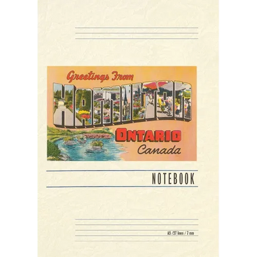 Vintage Lined Notebook Greetings from Hamilton, Ontario, Canada