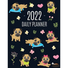 Pug Planner 2022: Funny Tiny Dog Monthly Agenda January-December Organizer (12 Months) Cute Canine Puppy Pet Scheduler with Flowers & Pretty Pink Hear