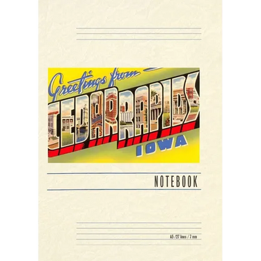 Vintage Lined Notebook Greetings from Cedar Rapids