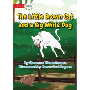 The Little Brown Cat and a Big White Dog