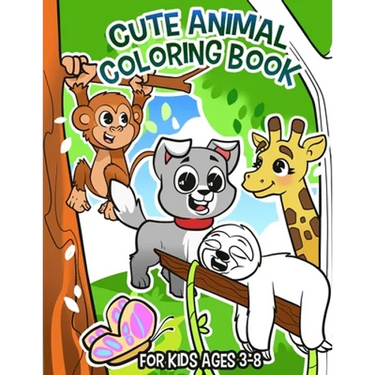 Cute Animal Coloring Book: Coloring Book for Kids Ages 3-8