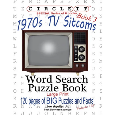 Circle It, 1970s Sitcoms Facts, Book 3, Word Search, Puzzle Book