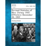 Revised Statutes of New Jersey 1937 Effective December 20, 1937
