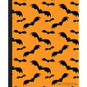 Notebook: Bat Composition Notebook with Orange and Black Halloween Theme- 7.5 x 9.25-110 Pages-Wide-Ruled- Perfect Gift for Hall