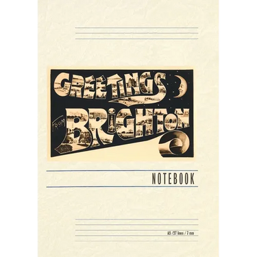 Vintage Lined Notebook Greetings from Brighton, England