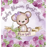 It's a Girl! Baby Shower Guest Book: Whimsical Teddy Bear Square Hardcover Guest Book for Girls, Purple Floral Theme - Sign-In, Wishes for Baby & Phot