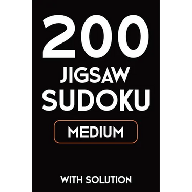 200 Jigsaw Sudoku Medium With Solution: 9x9, Puzzle Book, 2 puzzles per page