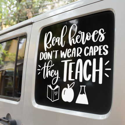 Real Heroes Dont Wear Capes They Teach Teacher Sticker by WinsterCreations™ Official Store