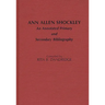 Ann Allen Shockley: An Annotated Primary and Secondary Bibliography