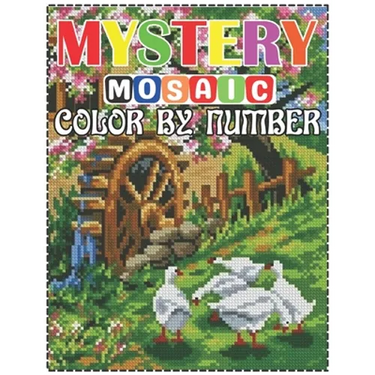 Mystery Mosaic Color By Number: Large Print landscape Adult Coloring Book Intricate Pixel Color By Number
