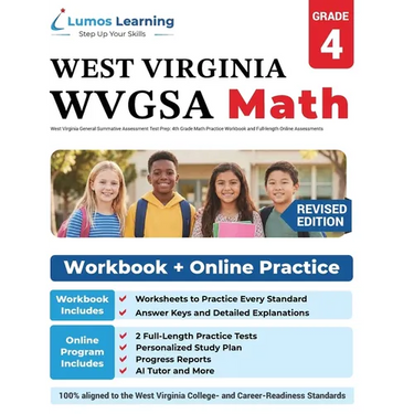West Virginia General Summative Assessment Test Prep: 4th Grade Math Practice Workbook and Full-length Online Assessments: WVGSA Study Guide