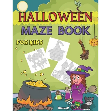 Halloween Maze Book for Kids: Smart and Funny Gift for Boys and Girls, Scary Puzzle Book for Kid