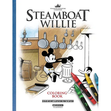 Steamboat Willie Coloring Book (Illustrated): 30 Illustrations