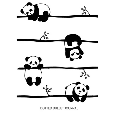 Cute Pandas - Dotted Bullet Journal: Medium A5 - 5.83X8.27