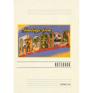 Vintage Lined Notebook Greetings from Florida