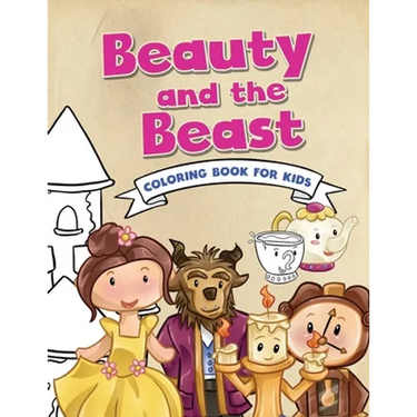 Beauty and the Beast Coloring Book for Kids: Childrens Coloring Book on a Classic Fairytale - Large 8.5in x 11in - 21.59cm x 27.94cm