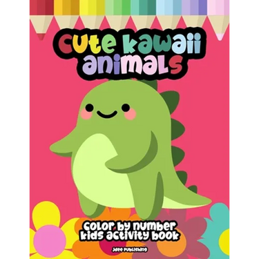 Cute Kawaii Animals: Color By Numbers, Stress Free Meditation Activity Book For Kids Of All Ages (50 Super Adorable Pets)