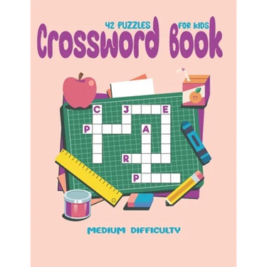 Crossword Books ( 42 Puzzles ) For Kids Medium Difficulty: Puzzles Brain for Men, Women Adult & Seniors! Medium Difficulty this Brain Games, Big And E