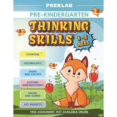Thinking skills pre-K toddler workbook 1-3 years prek age 1 2 3
