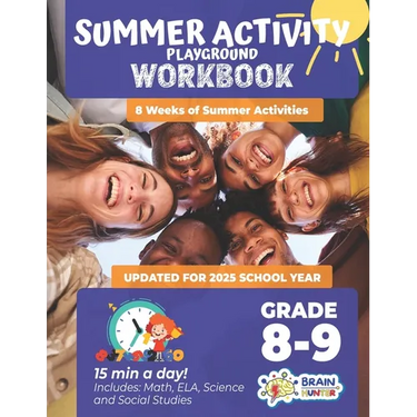 Summer Activity Playground Grade 8-9: 8 Weeks of Summer Activities - Math, ELA, Science, Reading and Social Studies