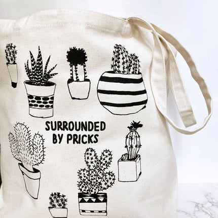 Surrounded by Pricks Farmers Market Tote by The Coin Laundry Print Shop