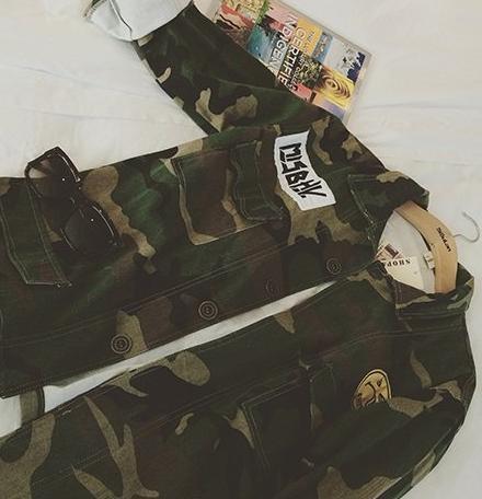 Patched Camouflage Jacket by White Market
