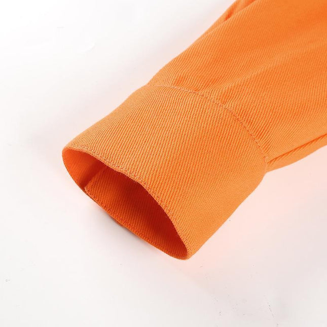 Cropped Orange Denim Jacket by White Market