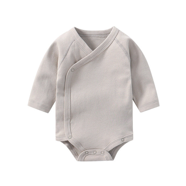 Baby Multi Color Bias Placket With Slanting Button Long Sleeve Onesies by MyKids-USA™