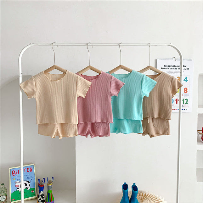 Baby Solid Color Soft Cotton Home Clothes Sets by MyKids-USA™