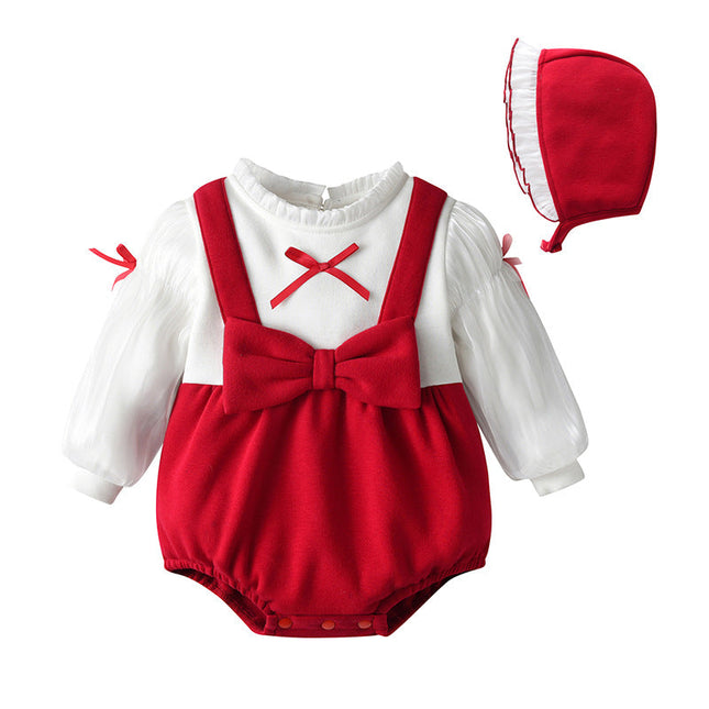 Baby False Pieces Design Bow Patched Design Long Sleeve Onesies by MyKids-USA™