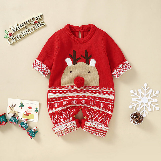 Baby Cute Christmas Elk Pattern Autumn Winter New Style Romper by MyKids-USA™