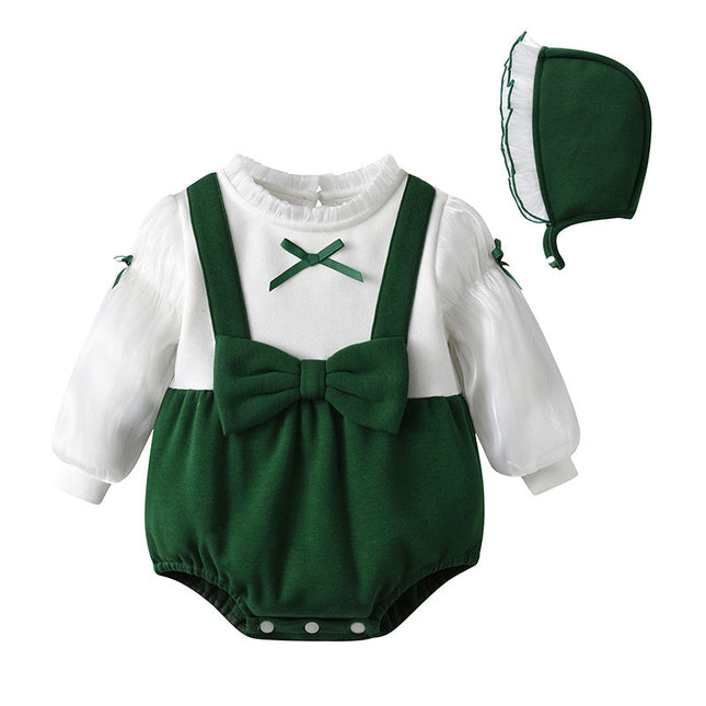 Baby False Pieces Design Bow Patched Design Long Sleeve Onesies by MyKids-USA™