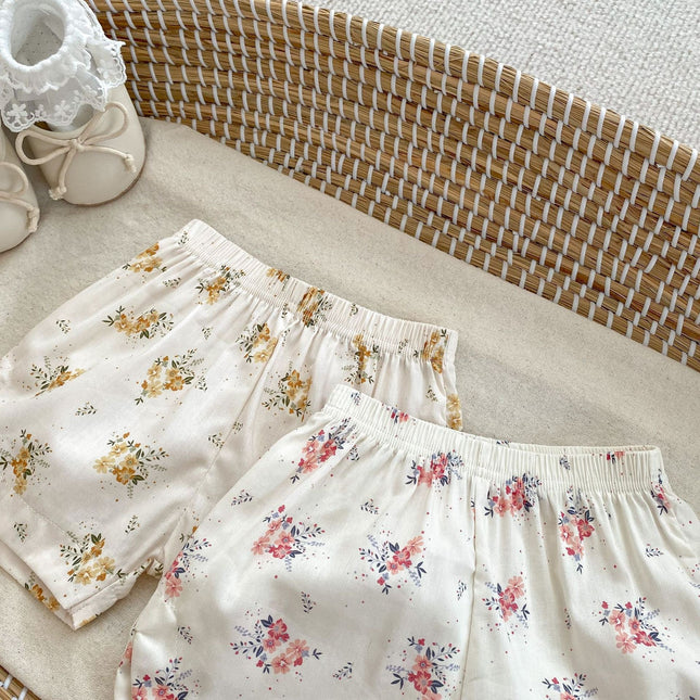 Baby Girl Flower Pattern Sling Tops With Shorts Sets by MyKids-USA™