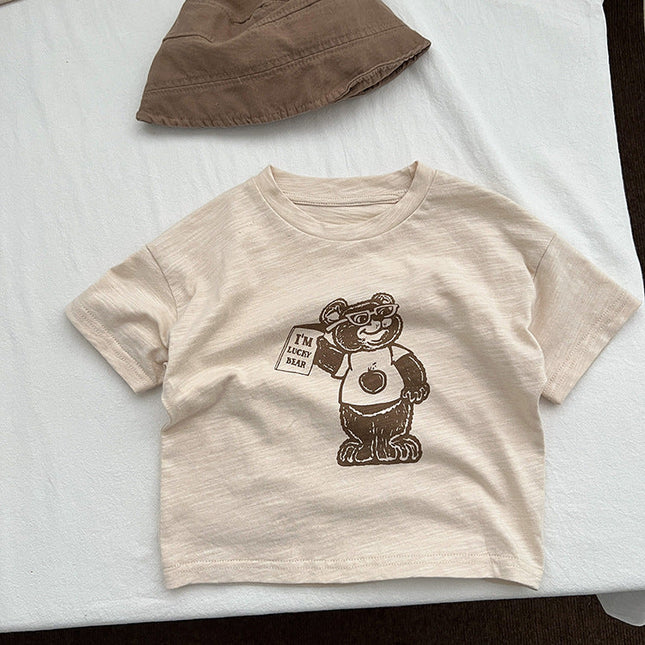Baby Cartoon Bear Graphic Short Sleeve Comfy T-Shirt by MyKids-USA™
