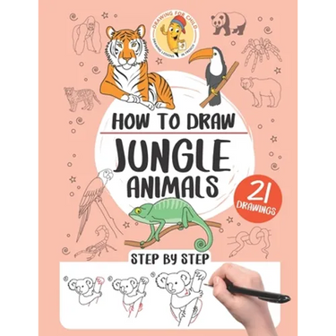 How to draw the jungle animals: 21 step-by-step drawings