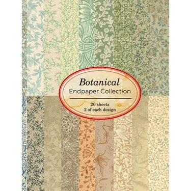Botanical Endpaper Collection: 20 sheets of vintage endpapers for bookbinding and other paper crafting projects