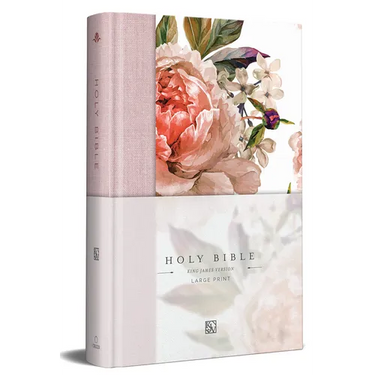 KJV Holy Bible, Large Print Medium Format, Pink Cloth Hardcover W/Ribbon Marker, Red Letter