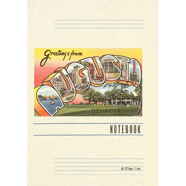 Vintage Lined Notebook Greetings from Augusta