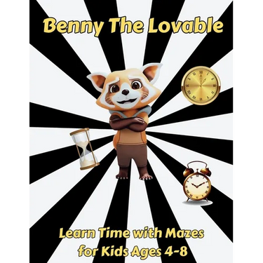 Benny the Lovable: Learn Time with Mazes for Kids Ages 4-8